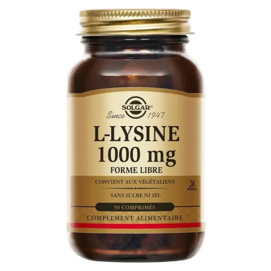 Solgar L-Lysine 1000 mg 50 Comprimés