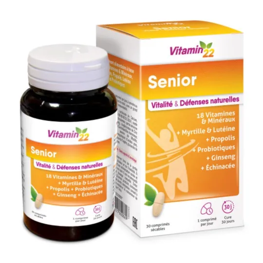 Vitamin 22 Senior Vitalité & Défenses Naturelles 30 comprimés