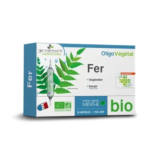 Les 3 Chênes Oligo Végétal Fer Bio 20 Ampoules